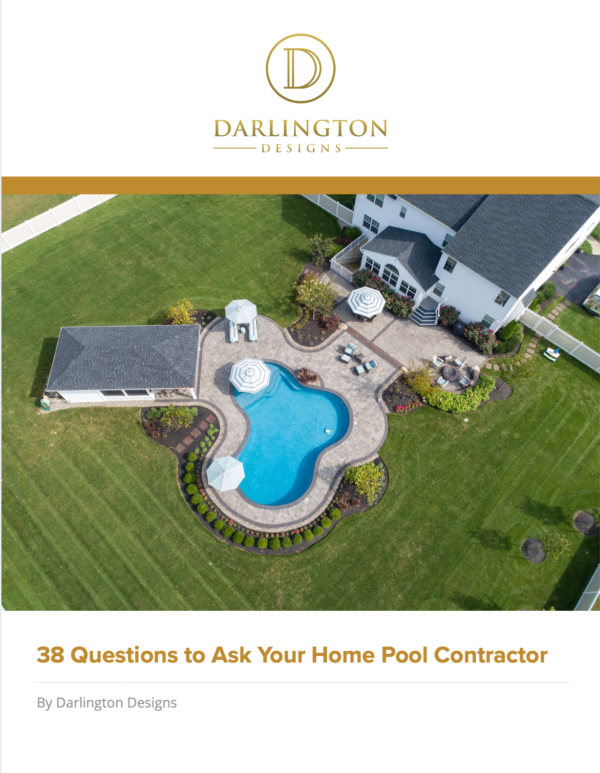 38 questions to ask your pool contractor ebook cover photo.